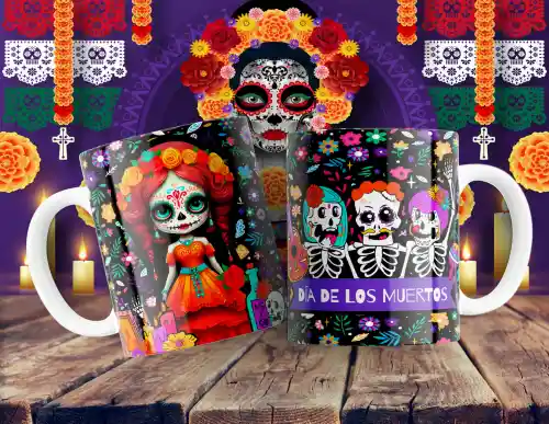 vectores plantilas CATRINA,DÍA DE MUERTOS,HALLOWEEN,
